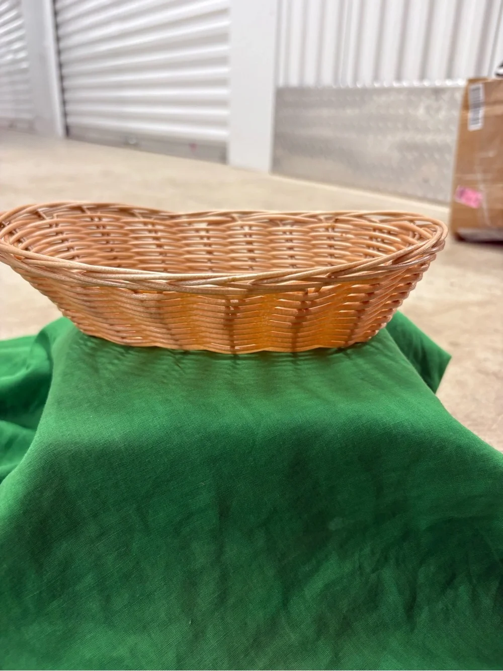 Oval Wicker Basket Brown Woven Free Standing Storage And Decorative Basket